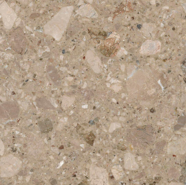 DEMI-TRANCHE BRECCIA AURORA <br> Grade : 1ere Qualite <br>Fini : Poli<br>Epaisseur : 1.25'' <br>Dimensions : +/-120'' x 24''<br>quantité limitée<br>
