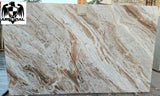 Quartzite Fantasy Moka Premium <br> Fini : Poli - Lot : 2047 <br> Epaisseur : 1.25'' <br> Dimensions : 124'' x 75'' <br> Indice de prix : $$$ <br> ARRIVAGE MI-AOUT 2026