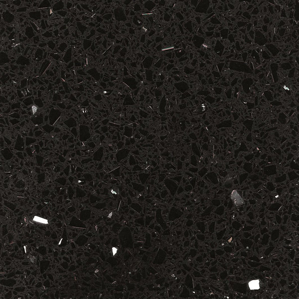 JUMBO Quartz Technistone Starlight Black <br>Grade : 1ere Qualite <br>Fini : Poli<br>Epaisseur : 1.25''<br>Dimensions : 126'' x 61''<br>Indice de prix : $$$ <br>