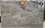 Quartzite Fantasy Moka Premium <br> Fini : Poli - Lot : 2981 <br> Epaisseur : 1.25'' <br> Dimensions : 118'' x 65'' <br> Indice de prix : $$$ <br>