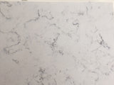 JUMBO Technistone Noble Carrara <br> Grade : 1 ere Qualité <br> Fini : Poli <br> Epaisseur : 1.25''<br> Dimensions : 126'' x 61'' <br>Indice de prix : $$$ <br>