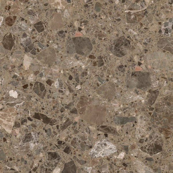 AggloMarbre Napolelon Brown <br>Grade : 1ere Qualite <br>Fini : Poli<br>Epaisseur : 1.25''<br>Dimensions : 120'' x 48''<br>Indice de prix : $ <br>