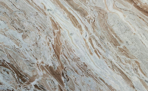 Quartzite Fantasy Moka Premium  <br> Fini : Poli -  Lot :  2000 <br> Epaisseur : 1.25'' <br> Dimensions : 80'' x 75'' <br> Indice de prix : $$$ <br>