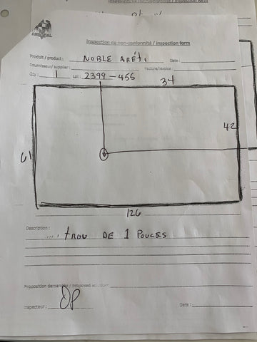 JUMBO Technistone Noble Areti Bianco <br>Grade : 2IEME QUALITE <br>Fini : Poli<br>Epaisseur : 1.25''<br>Dimensions :  126'' x 61'' <br>Indice de prix : $$$$ <br>